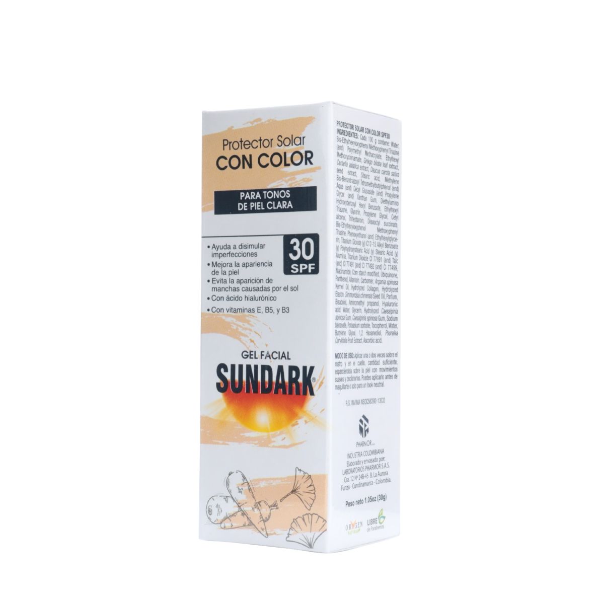 Protector Solar Con Color SPF 30 Sundark (Piel Clara) Tubo x 30 g