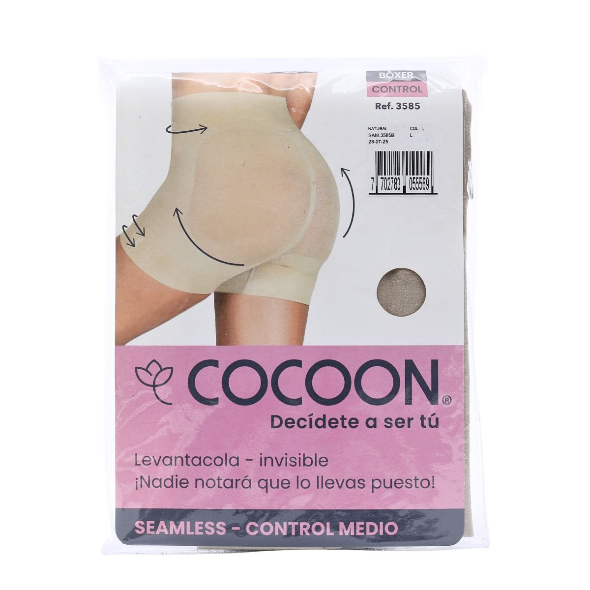 Boxer Cocoon Seamless Multish Natural L Paquete x 1 Ud