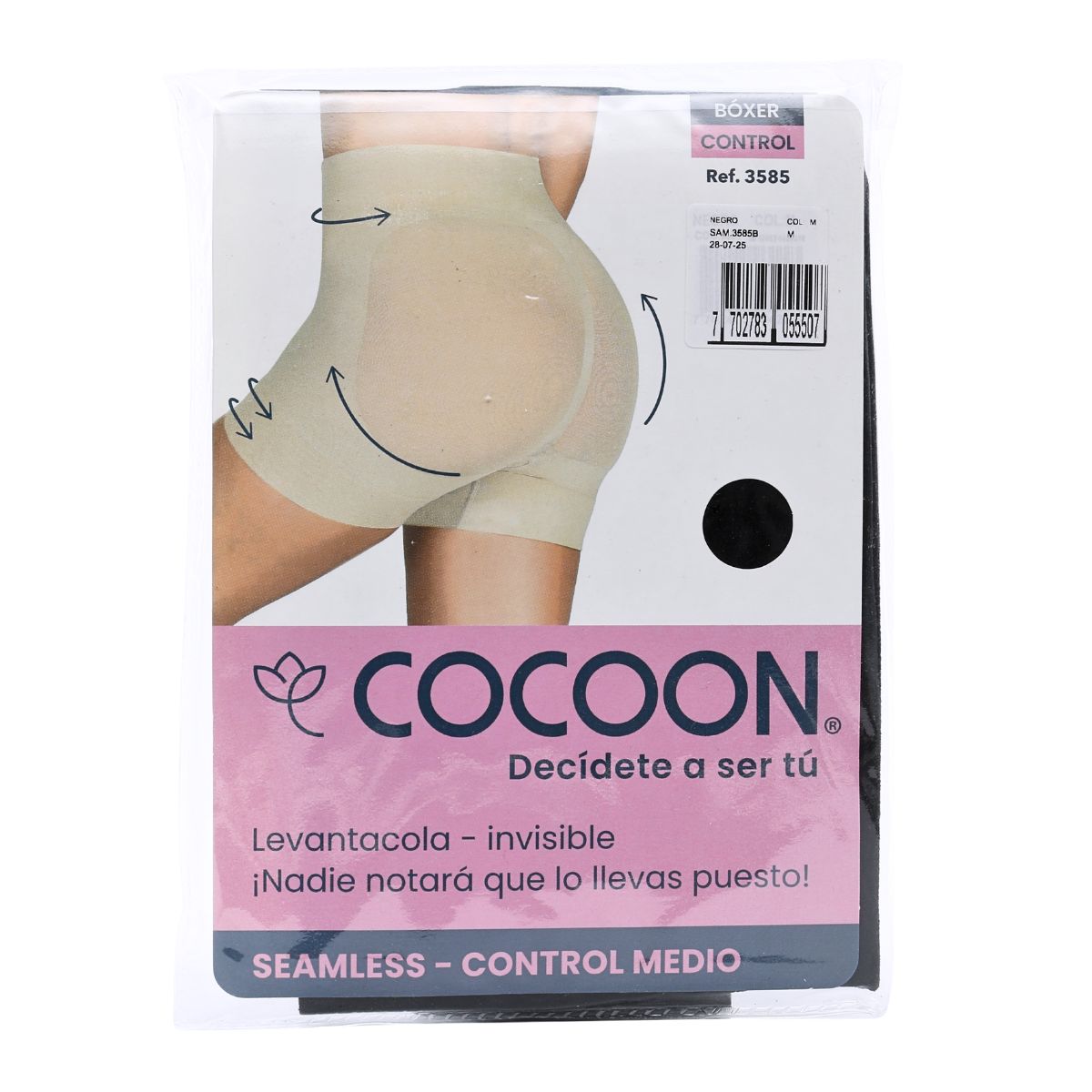 Boxer Cocoon Seamless Multish Negro M Paquete x 1 Ud