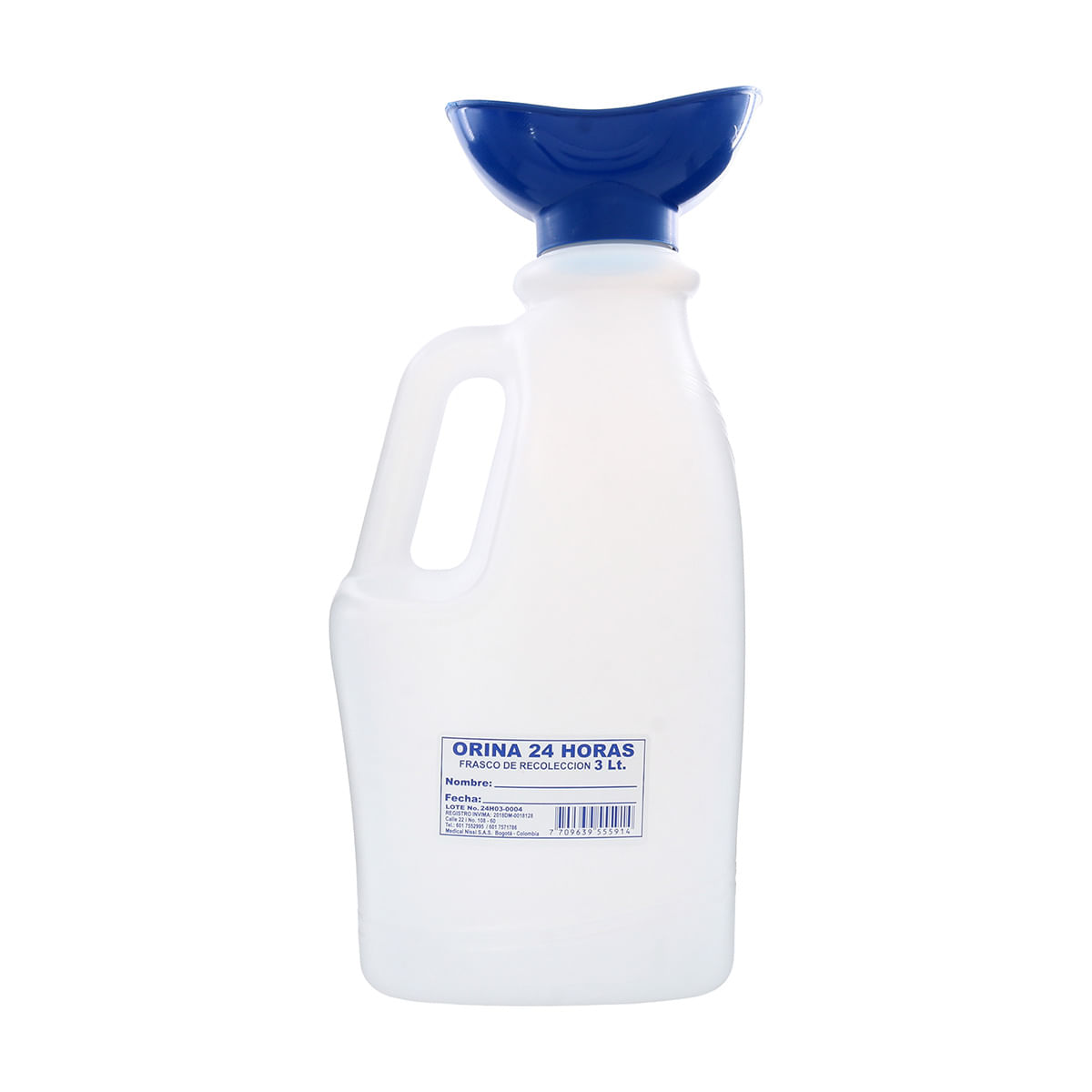 Frasco Recolector de Orina 24Hrs 3Litros Medical Nissi Paquete x 1 Und