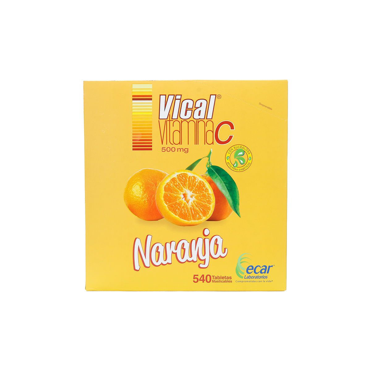 Vitamina C Masticable Sabor Naranja Vical Paquete x 12 Tabletas