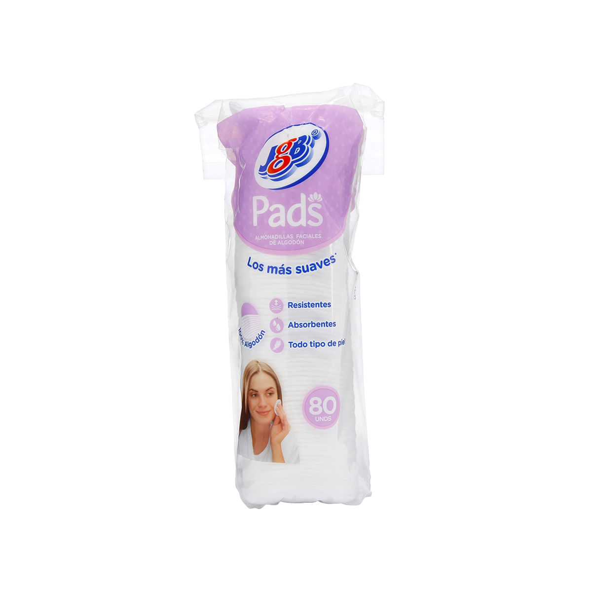 Pads Faciales Algodón JGB Paquete x 80 Unds
