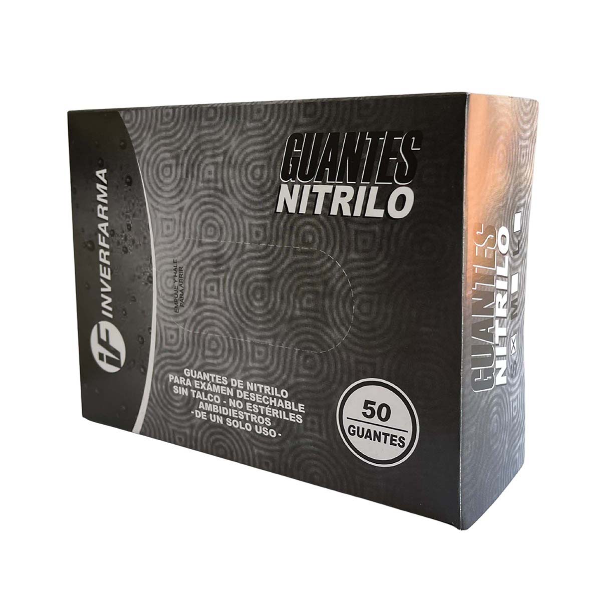 Guantes de Nitrilo Negro Talla S Inverfarma Caja x 50 Unds
