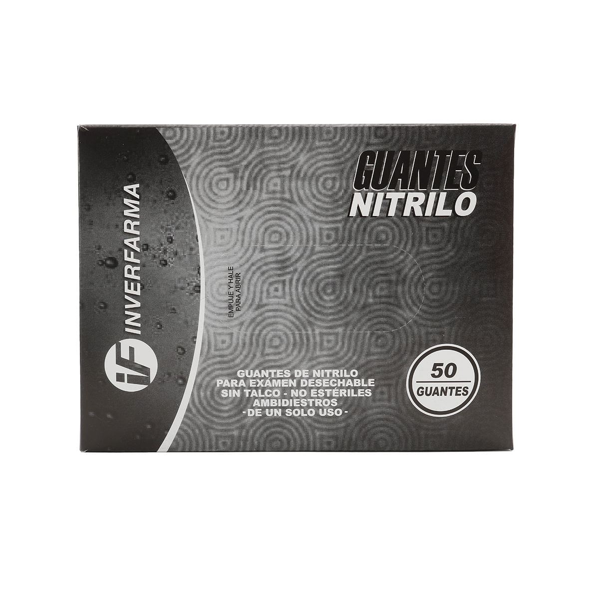 Guantes de Nitrilo Negro Talla L Inverfarma Caja x 50 Unds