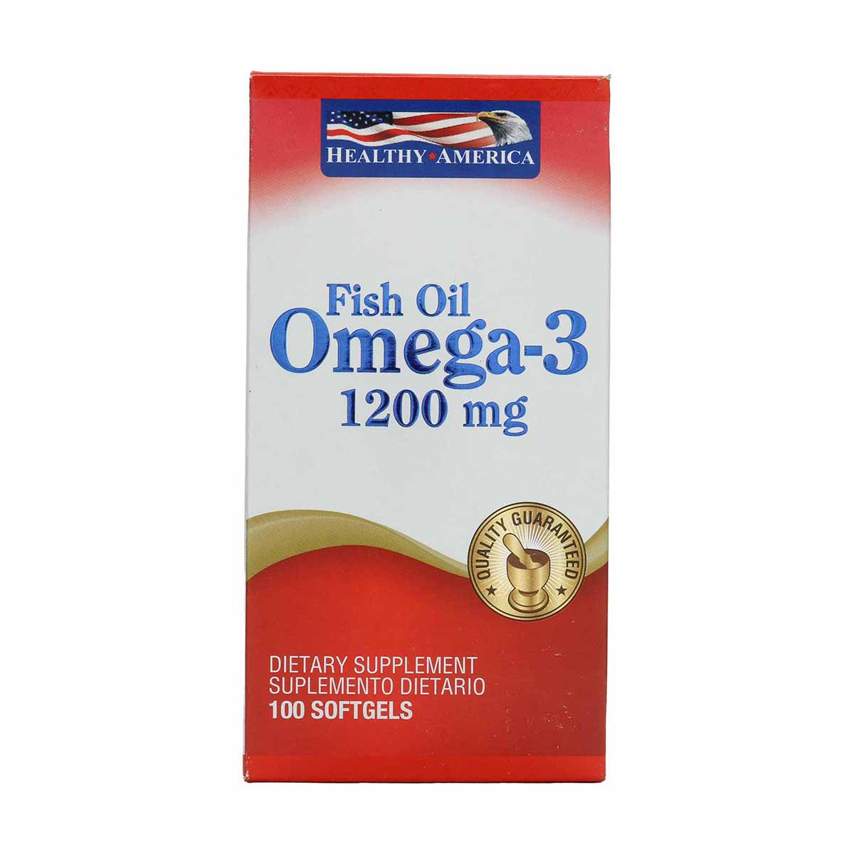 Fish Oil Omega 3 1200mg Healthy America Frasco x 100 Capsulas