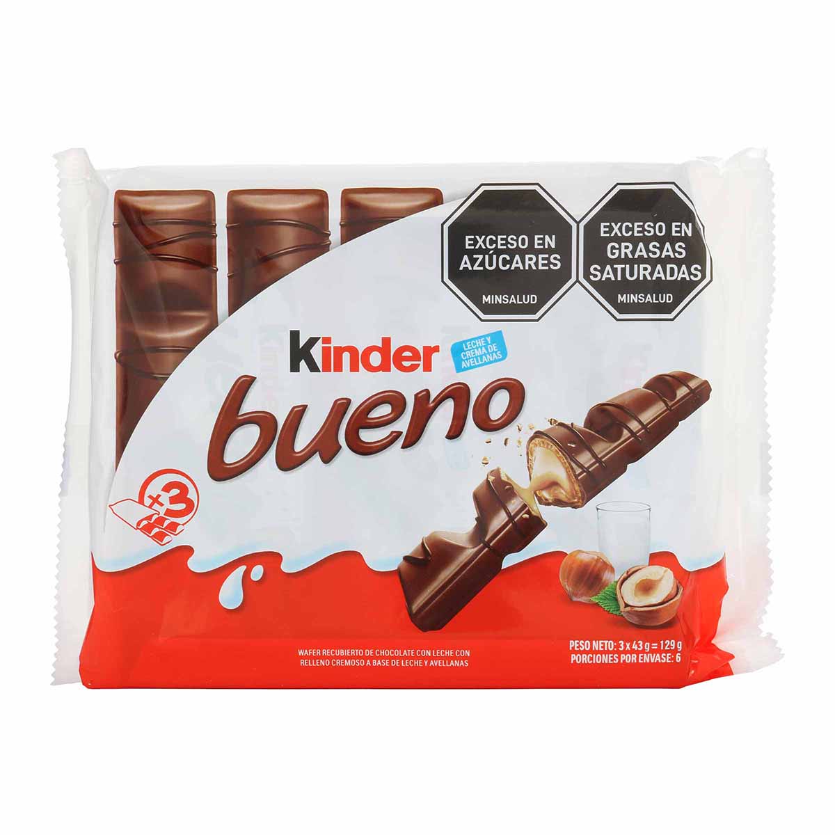 Chocolate Kinder Bueno Paquete x 3 Unds