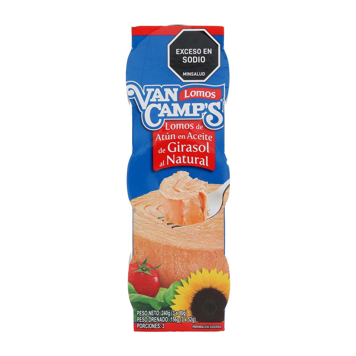 Atún en Aceite de Girasol Van Camps 240g Caja x 3 Unds