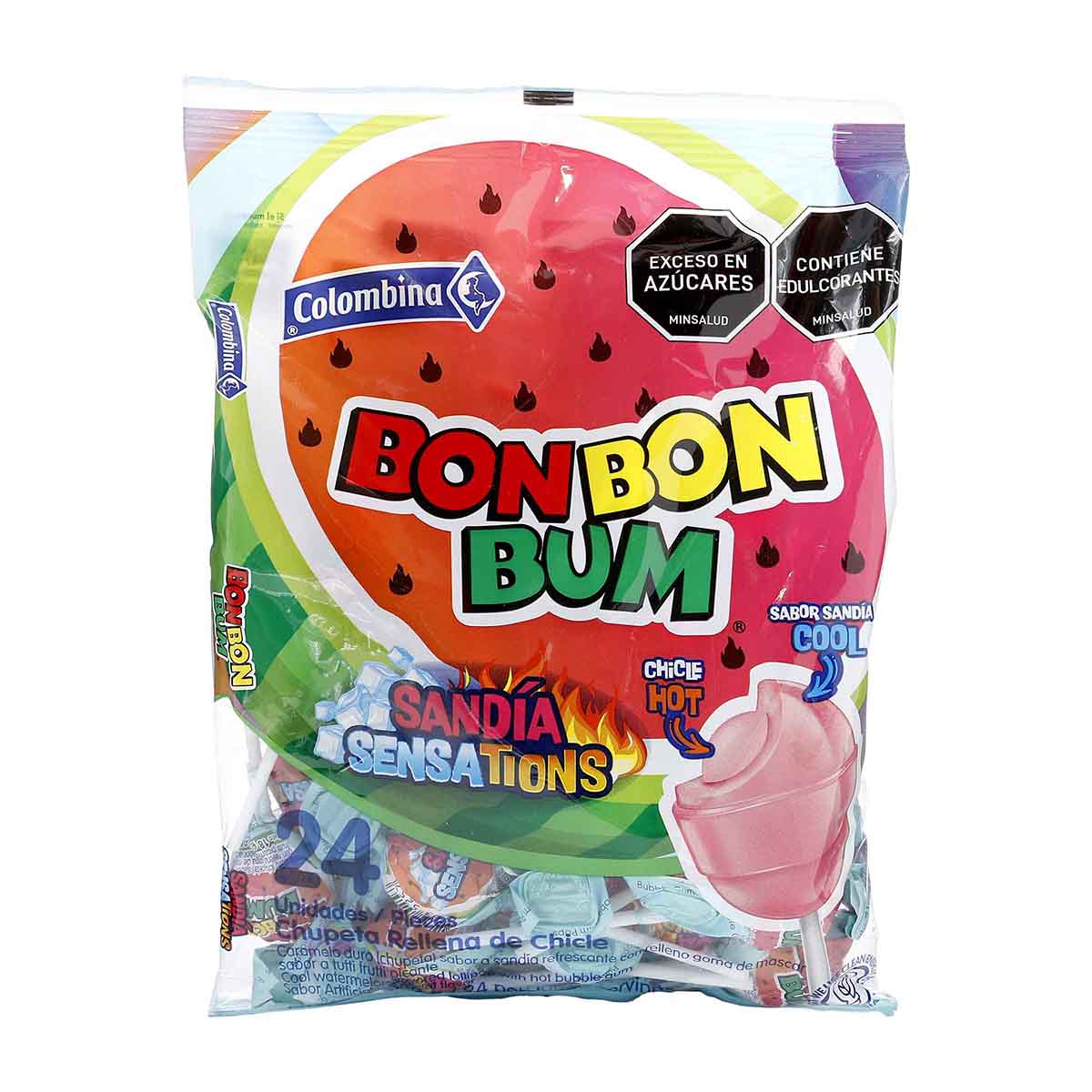 Chupeta Bon Bon Bum Sensations 432g Paquete x 24 Unds