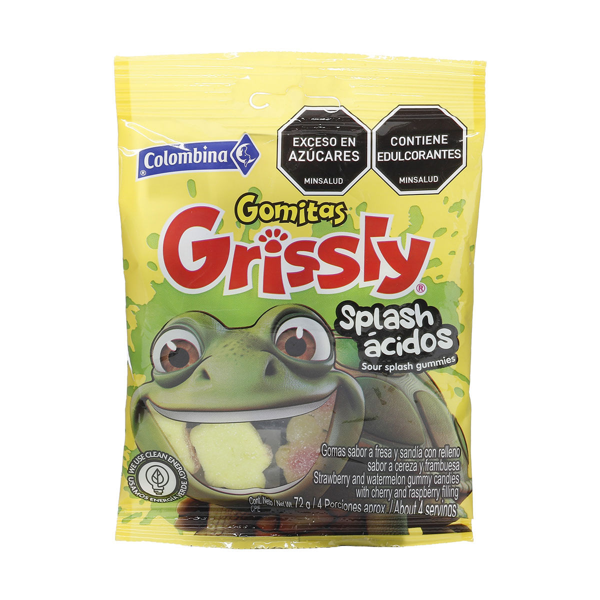 Gomitas Splash Ácidos Grissly Paquete x 72g
