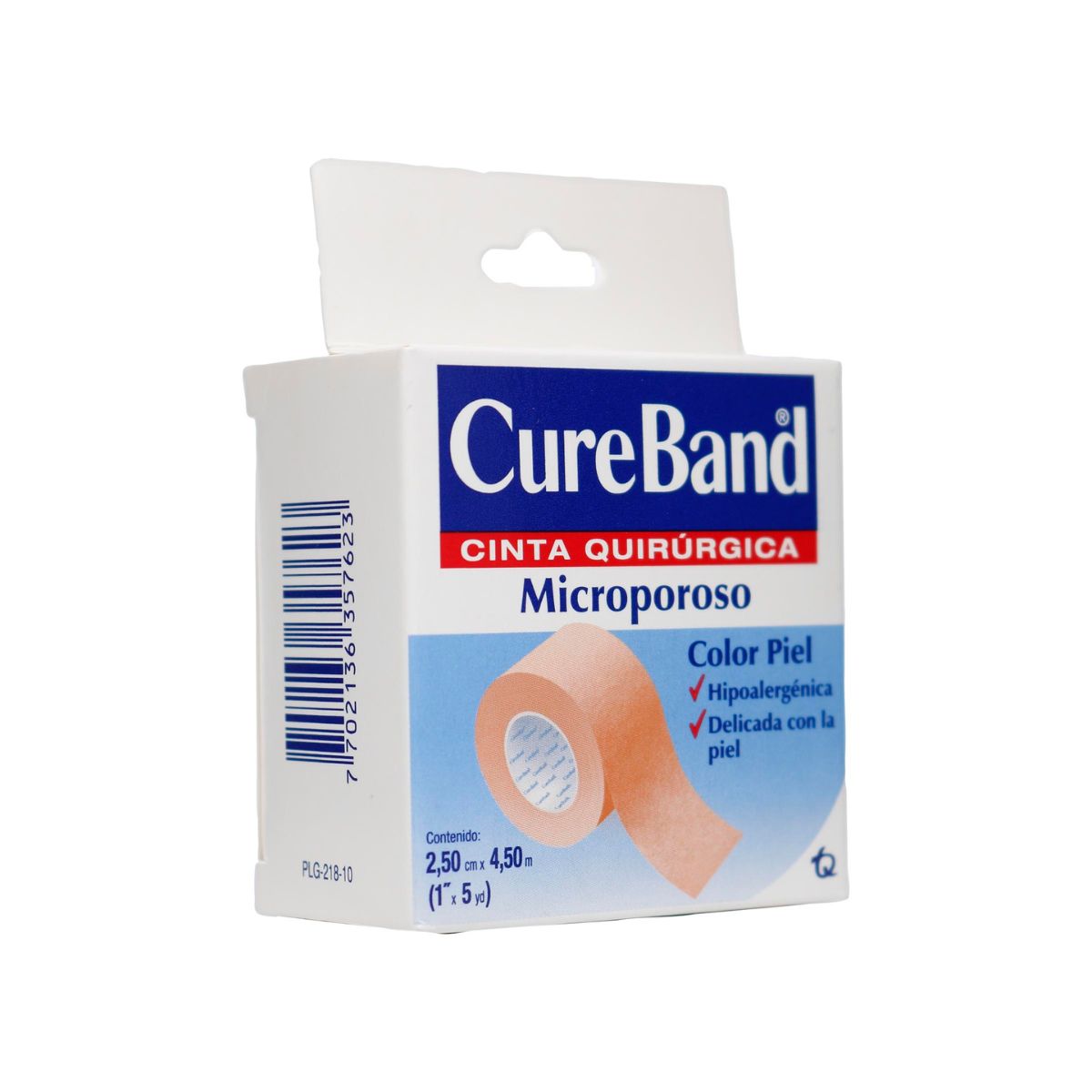 Cinta Quirúrgica Microporoso Color Piel 2.5 cmx4.5m CureBand Blíster x 1 Und