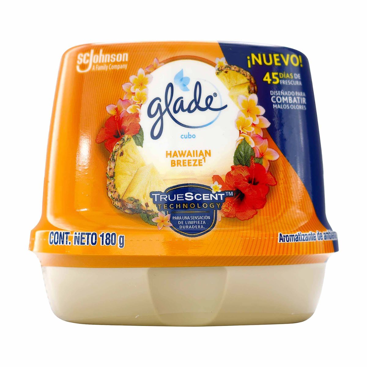Ambientador Cubo Gel Hawaiian Breeze Glade Frasco x 180g