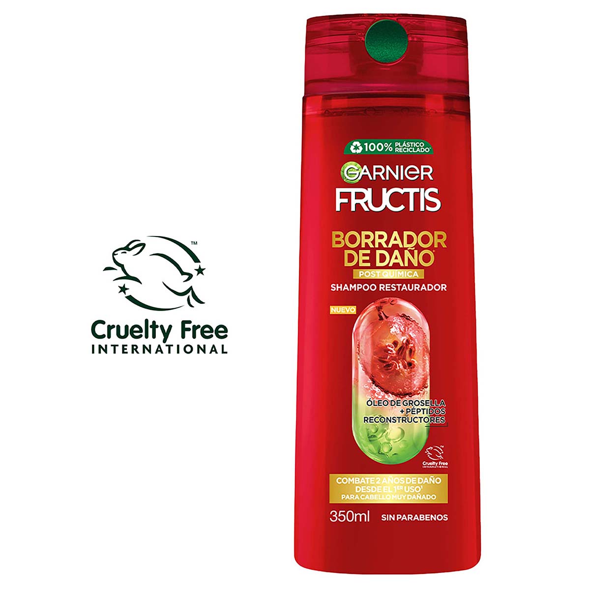 Shampoo Borrador de Daño Postquimica Fructis Garnier Frasco x 350 mL