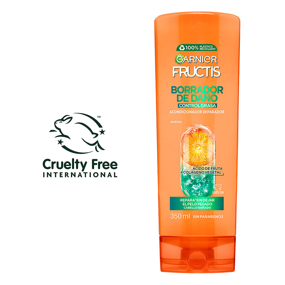 Acondicionador Borrador de Daño Control Grasa Fructis Garnier Frasco x 350 mL