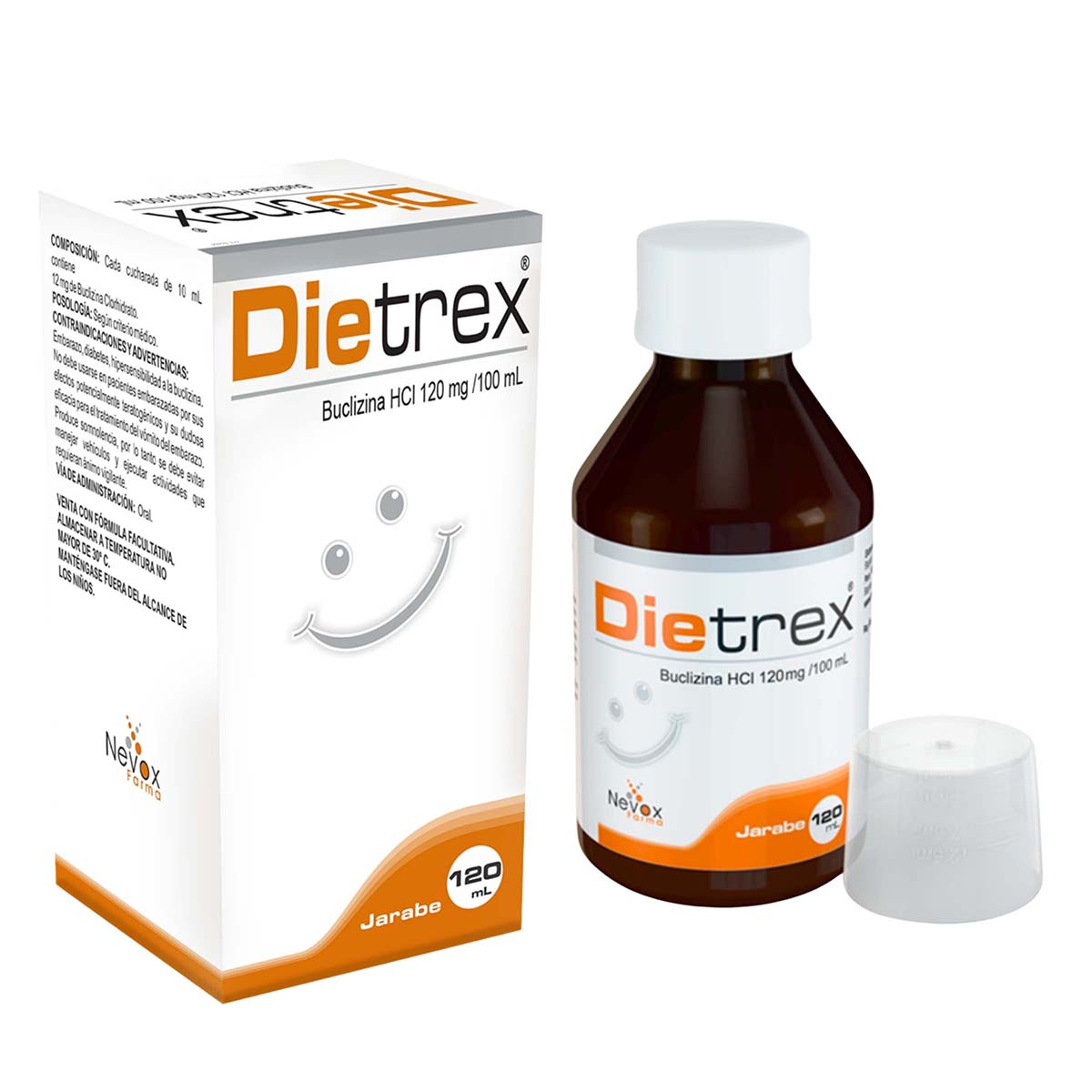 Jarabe Dietrex Nf 120 Mg/100 Ml Nevox Farma Frasco X 120 Ml.