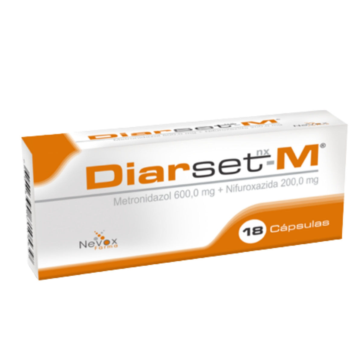 Diarset-M 600 Mg/200 Mg Nevox Farma Caja X 18 Cápsulas.