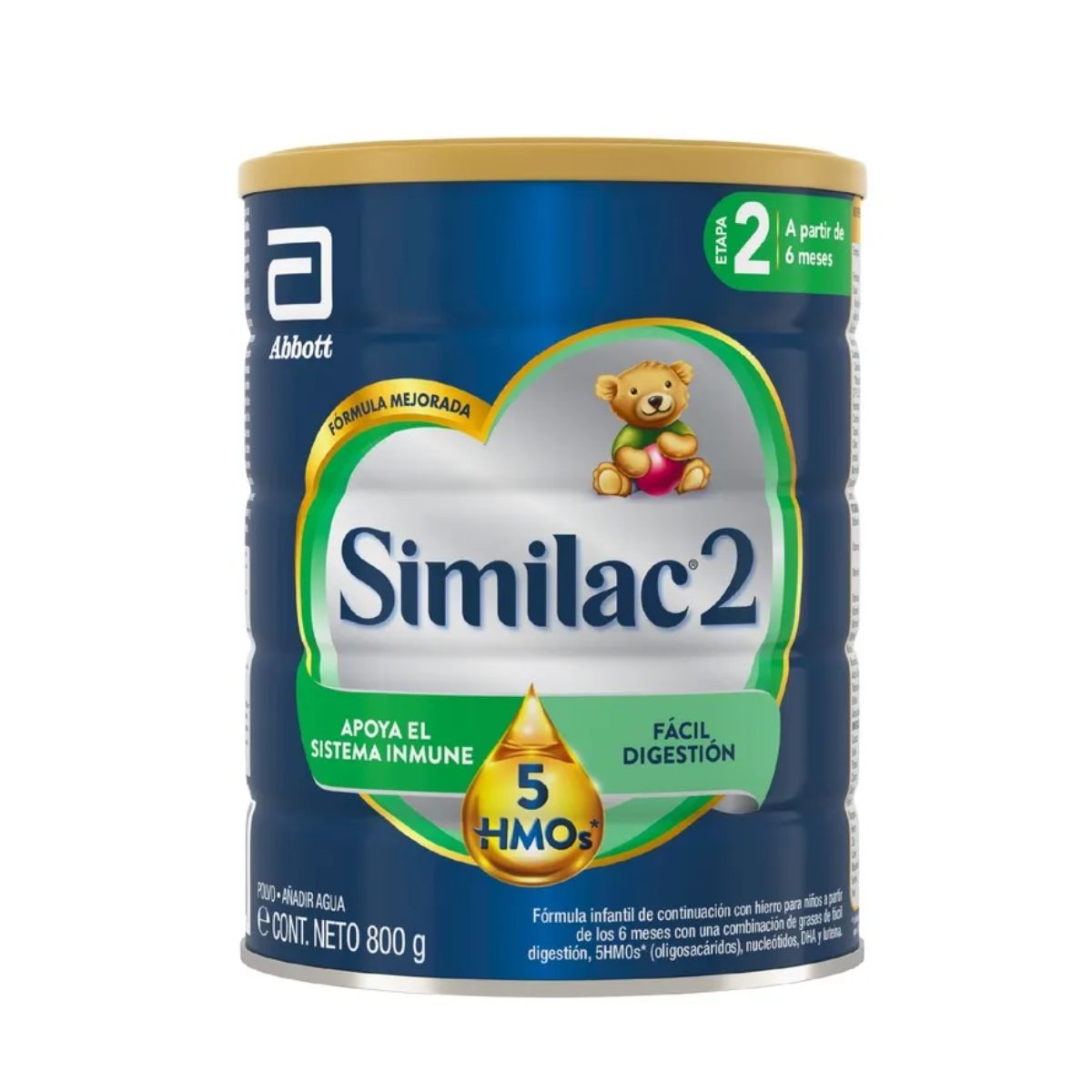 Formula Infantil Similac 2 5HMOS Polvo Tarro x 800g