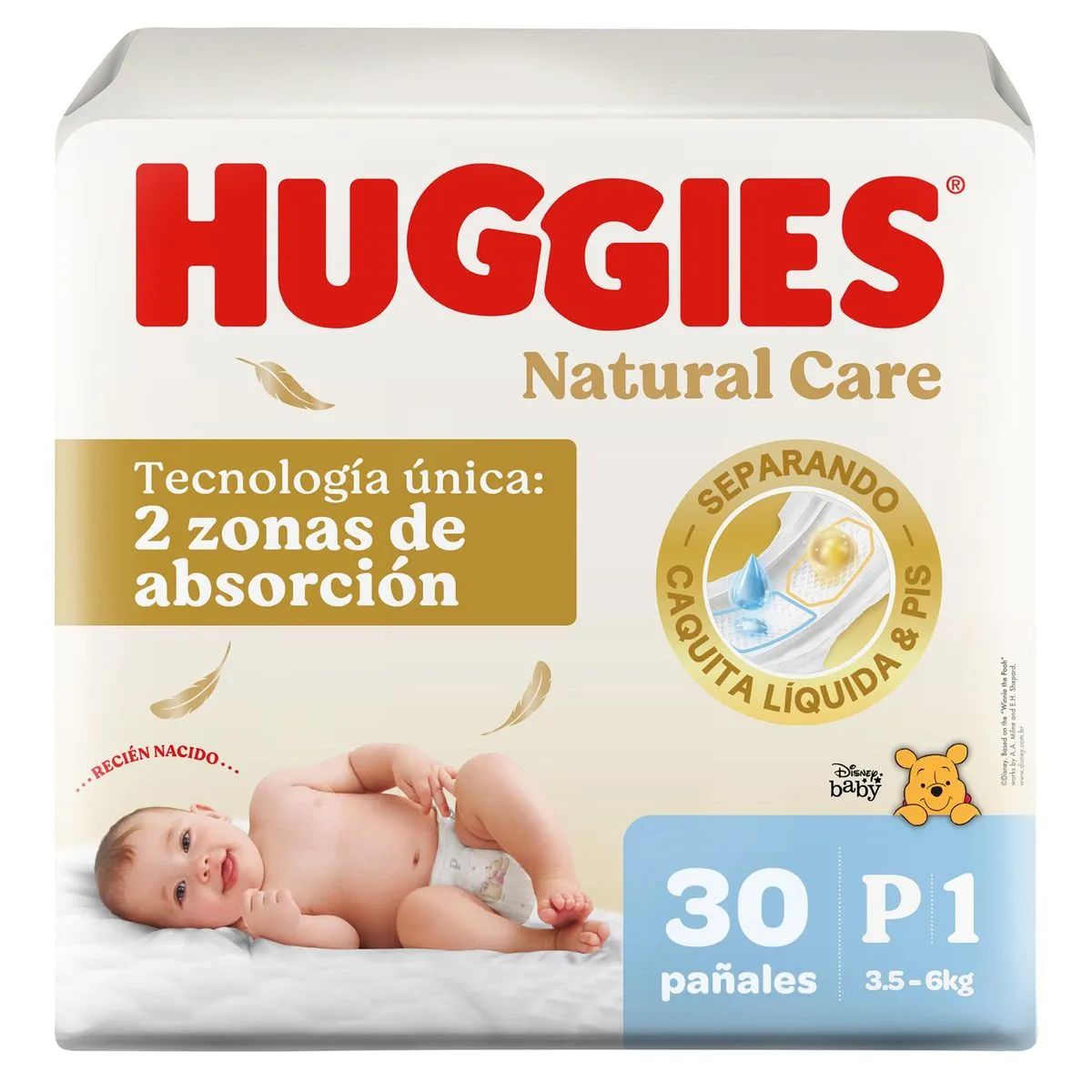 Pañales Natural Care Etapa 1/P Huggies Paquete x 30 Unds