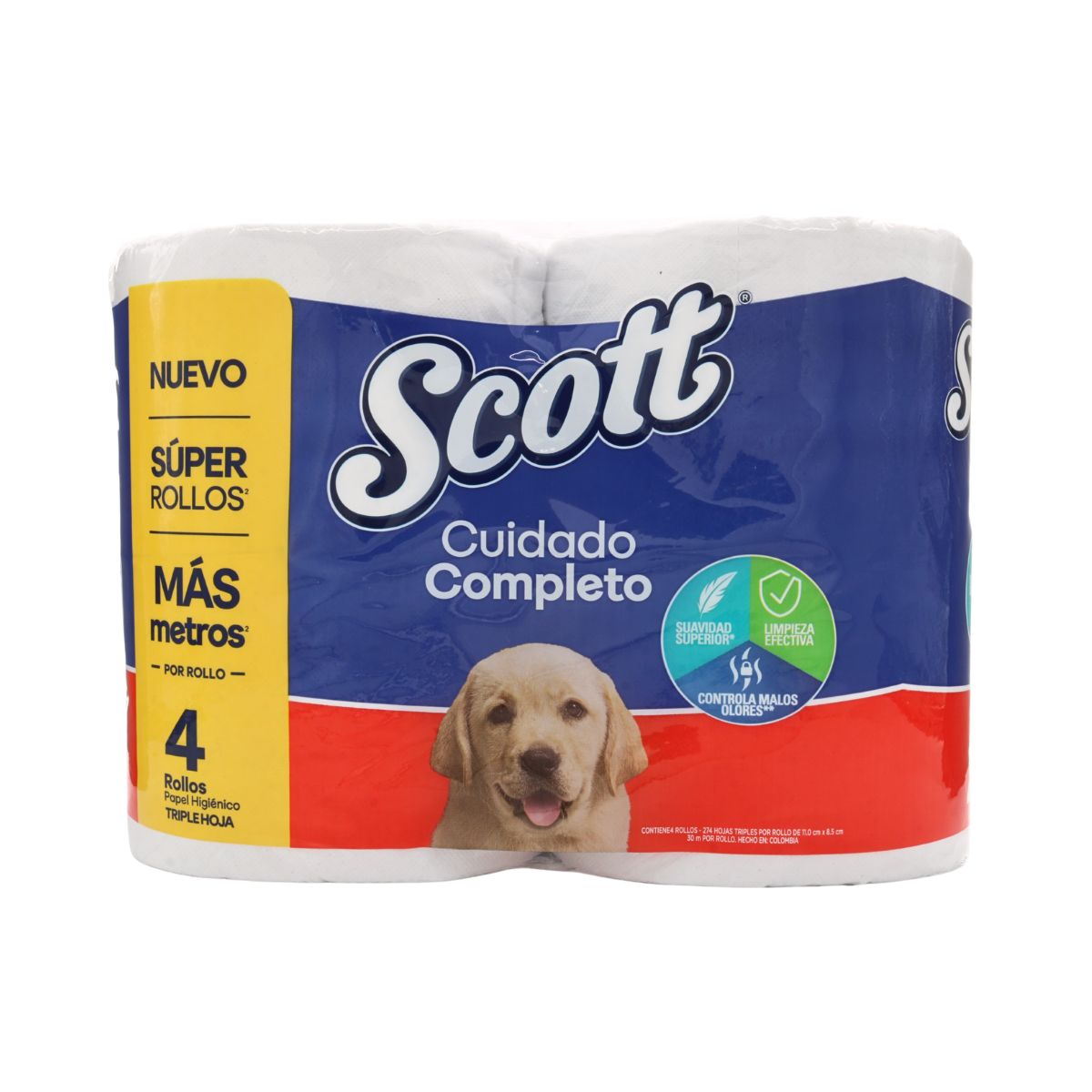 Papel Higiénico Scott Cuidado Completo Rollo Paquete X 4 Uds.