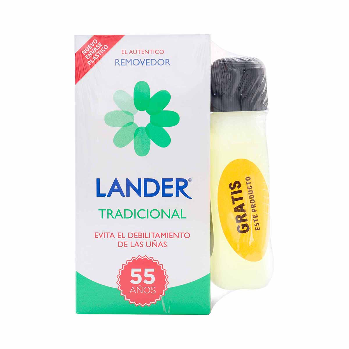 Removedor Lander Tradicional Caja x 55 mL + Removedor Lander Tradicional Frasco x 35 mL Gratis