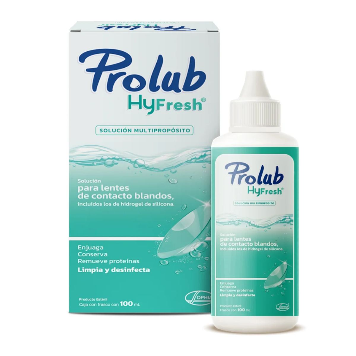 Solución Multipropósito para Lentes Prolub HyFresh Sophia Frasco x 100 mL