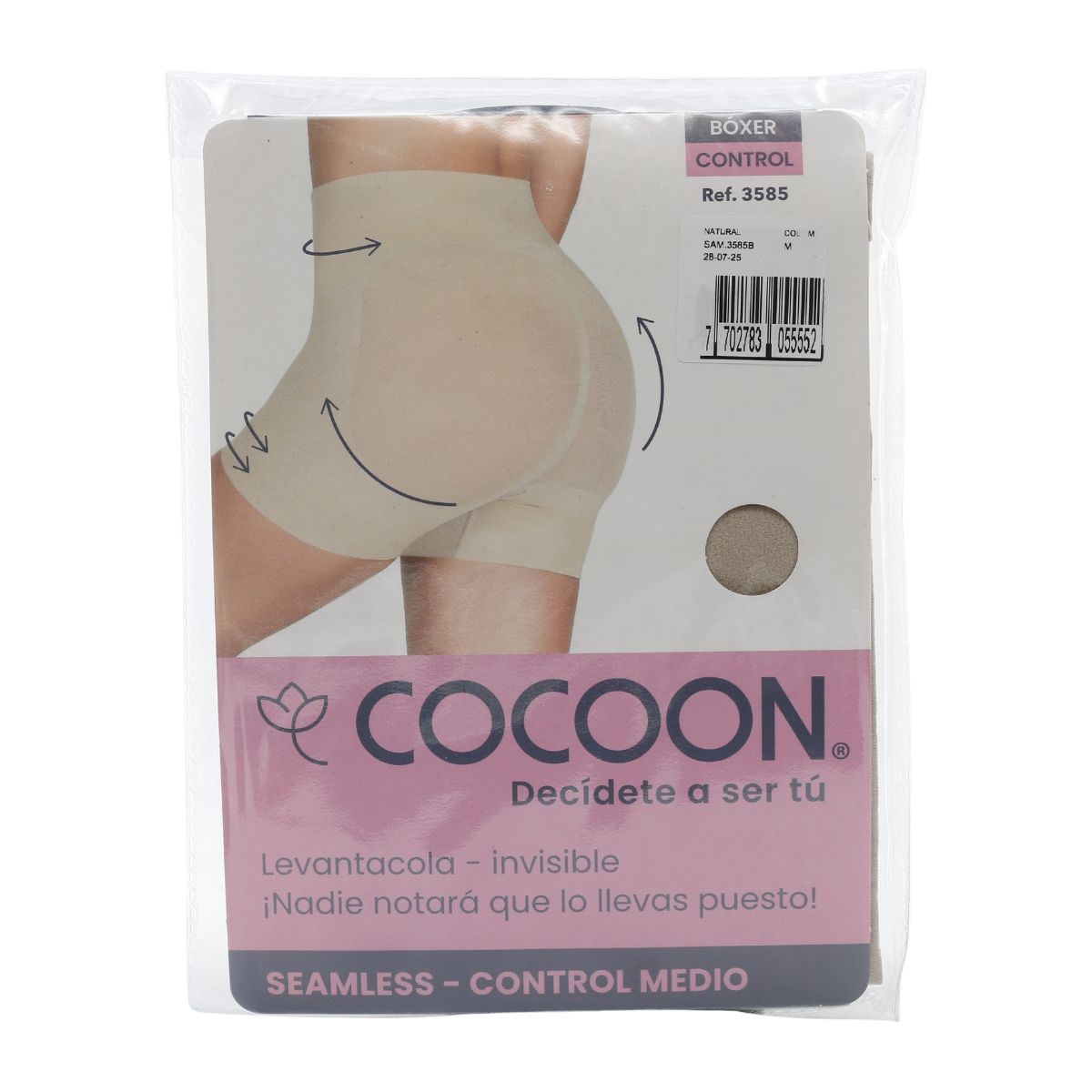 Boxer Cocoon Seamless Multish Natural M Paquete x 1 Und