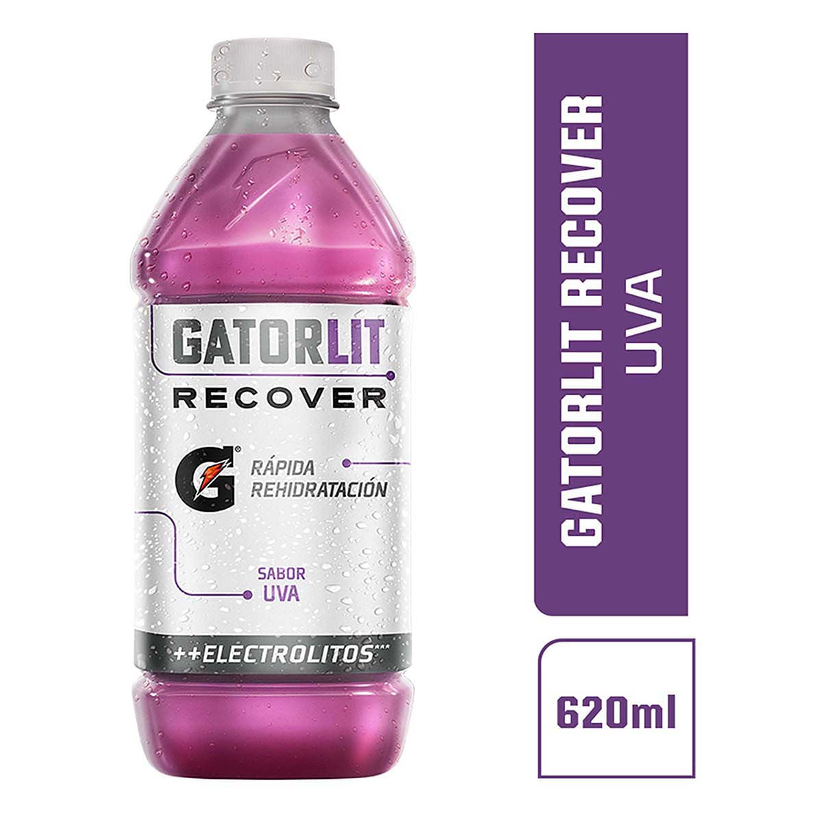 Bebida Hidratante Energetica Gatorlit Recover Uva Botella x 620 mL