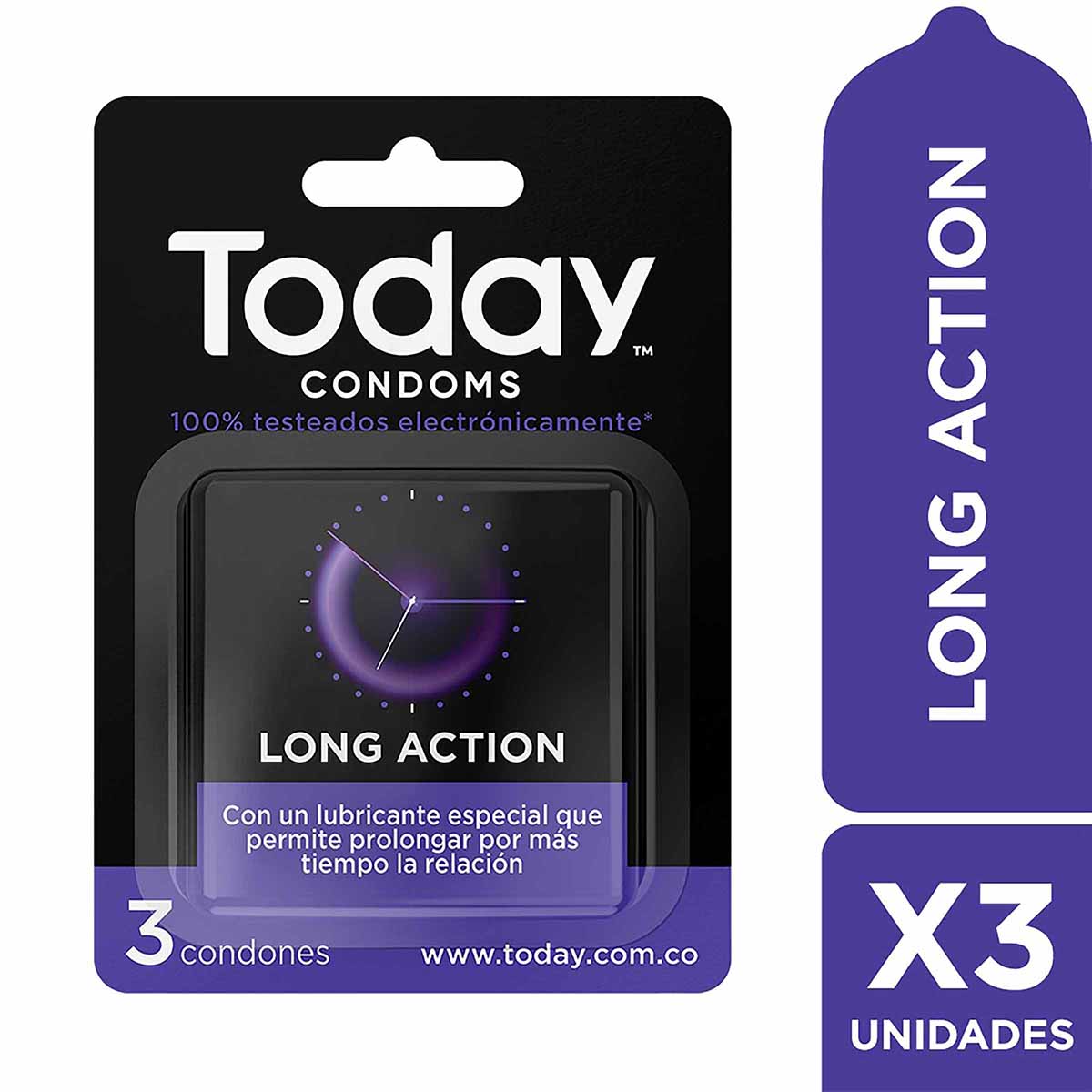 Condones Today Long Action Blister x 3 Uds
