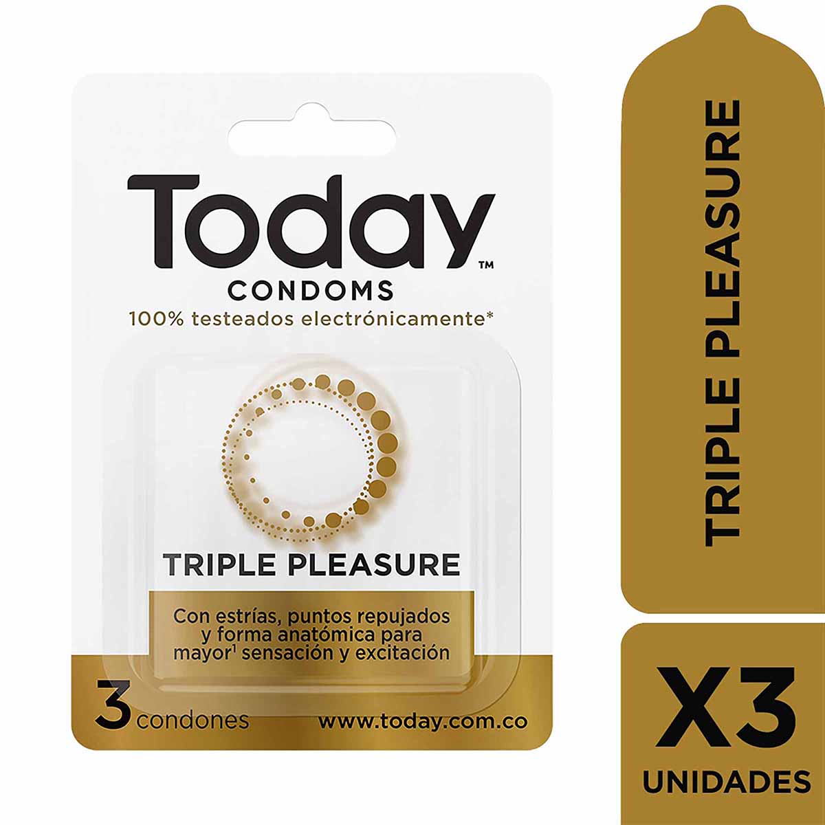 Condones Today Triple Pleasure Blister x 3 Uds.