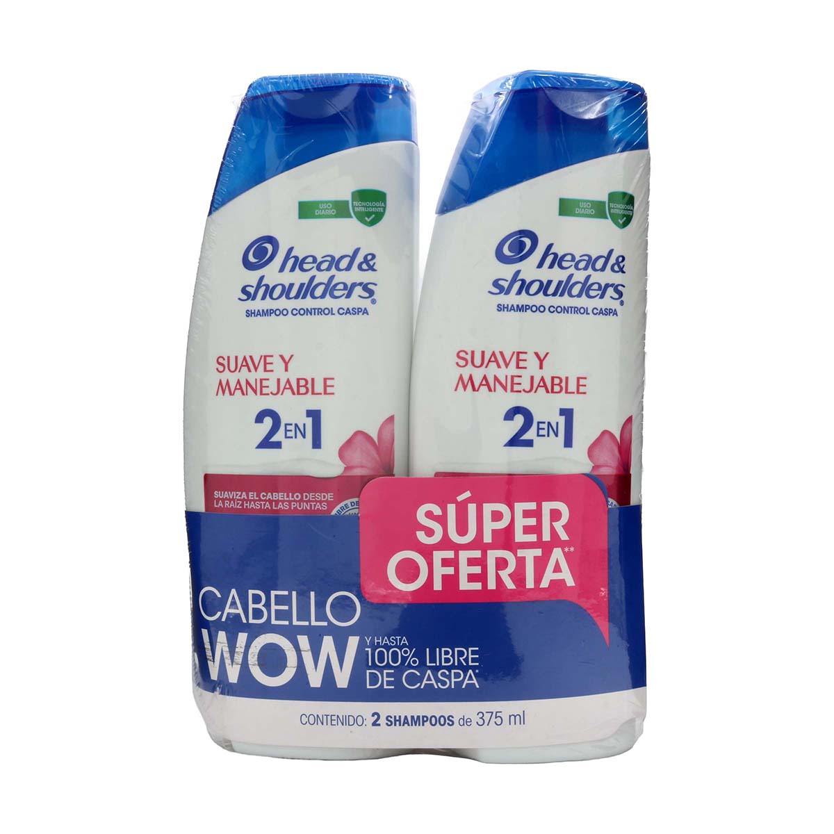 Duo Pack Shampoo 2 en 1 Suave y Manejable Head & Shoulders Frasco x 375 mL
