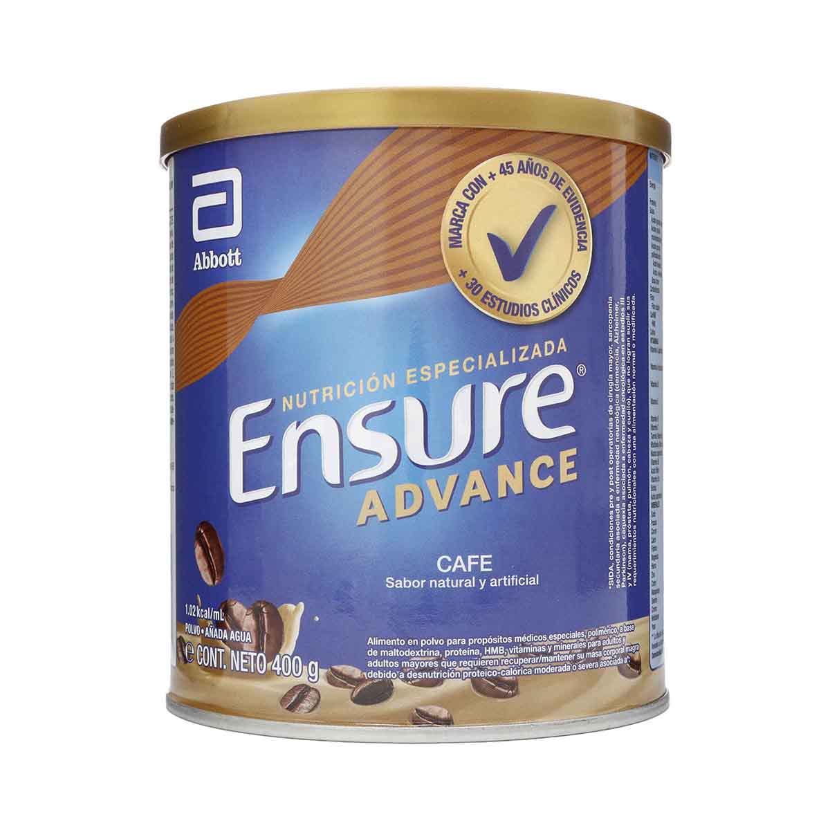 Alimento Abbott Ensure Advance Cafe Polvo Tarro x 400g