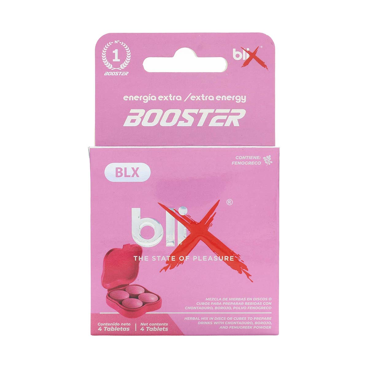 Potenciador Extra Energia Hierbas con Chontaduro-Borojo Mujer Blix Caja x 4 Tabletas