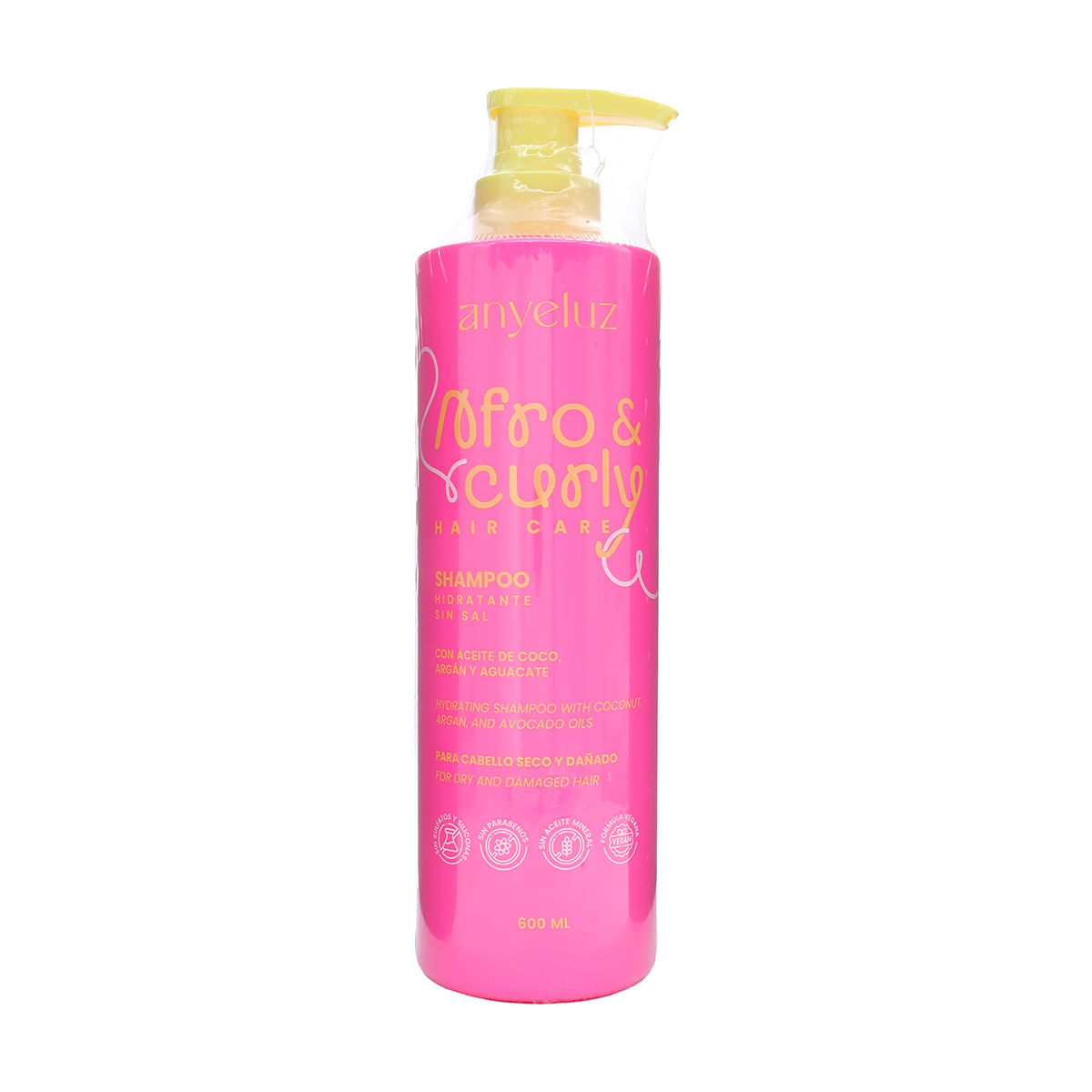 Shampoo Hidratante Afro & Curly Anyeluz Frasco x 600 mL