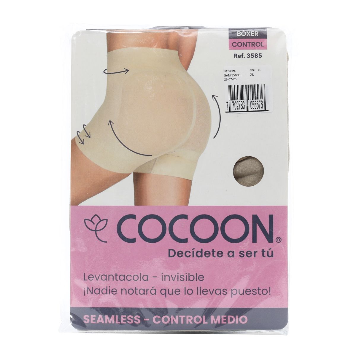 Boxer Cocoon Seamless Multish Natural XL Paquete x 1 Und