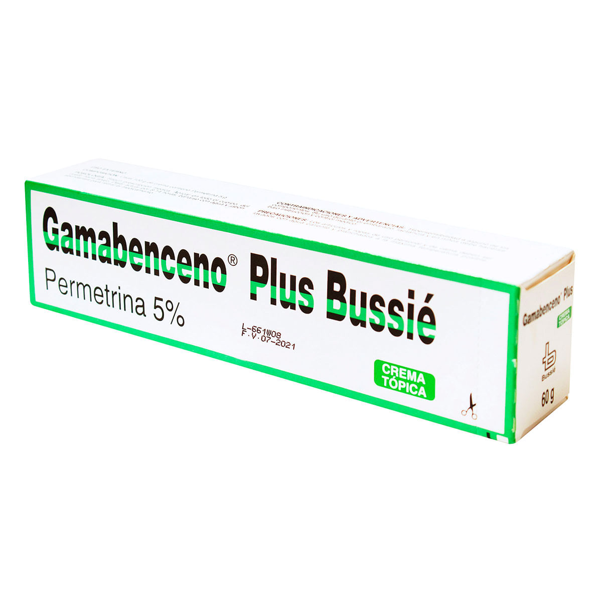 Permetrina crema Gamabenceno Plus 5% Bussié caja X 60g