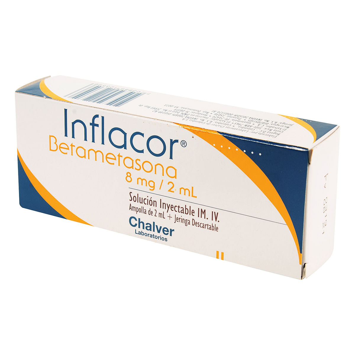 Inflacor 8 mg/2 mL betametasona inyectable Chalver 2 mL caja X 1 Ampolla