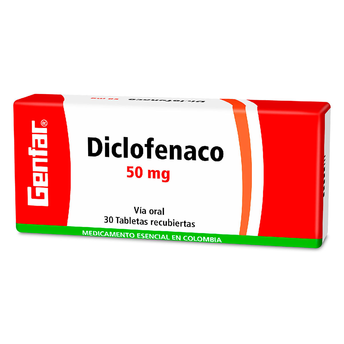 Diclofenaco 50 mg Genfar caja X 30 tabletas recubiertas