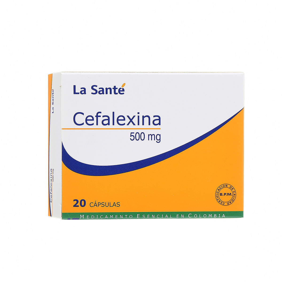 Cefalexina 500 mg La Santé caja X 20 Cápsulas