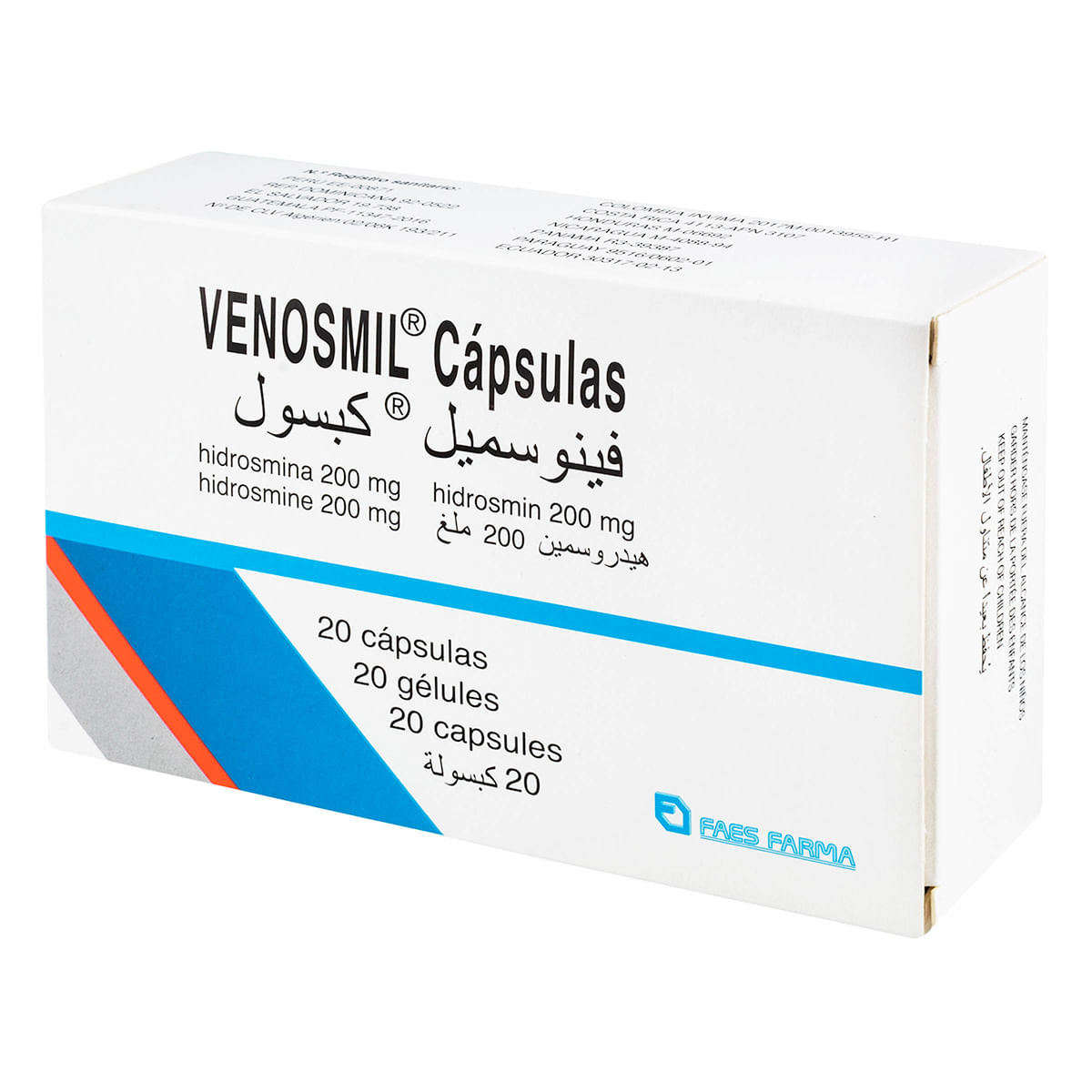 Venosmil hidrosmina 200 mg Faes Farma X 20 Cápsulas
