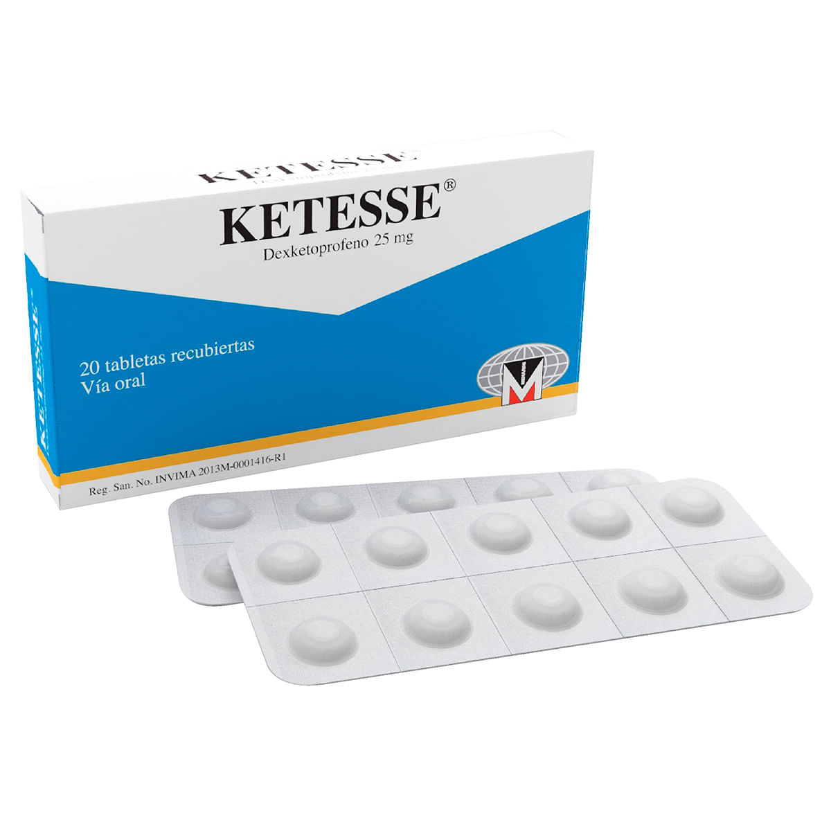 Ketesse 25 mg A Menarini caja X 20 tabletas recubiertas