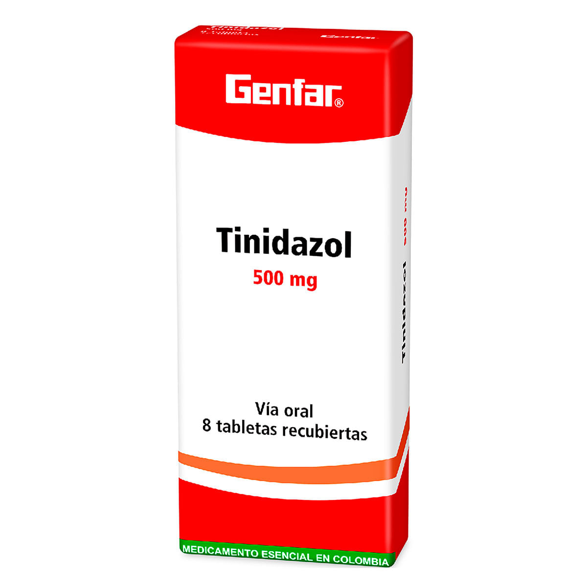 Tinidazol 500 mg Genfar caja X 8 tabletas recubiertas