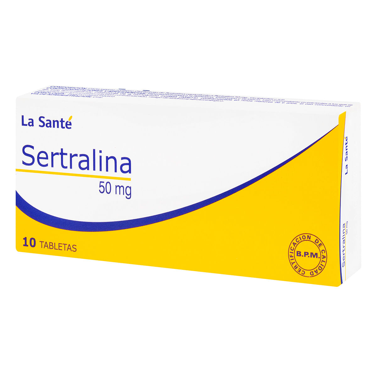 Sertralina 50 mg La Santé caja X 10 tabletas