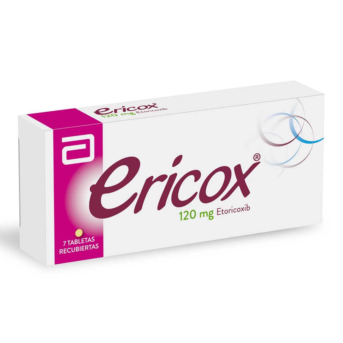 Ericox etirocoxib 120 mg Abbott caja X 7 tabletas recubiertas