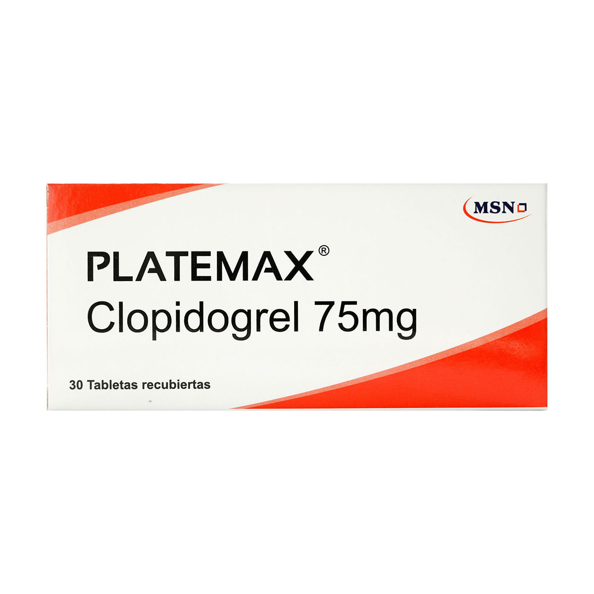 Platemax Clopidogrel 75 mg MSN caja x 30 tabletas