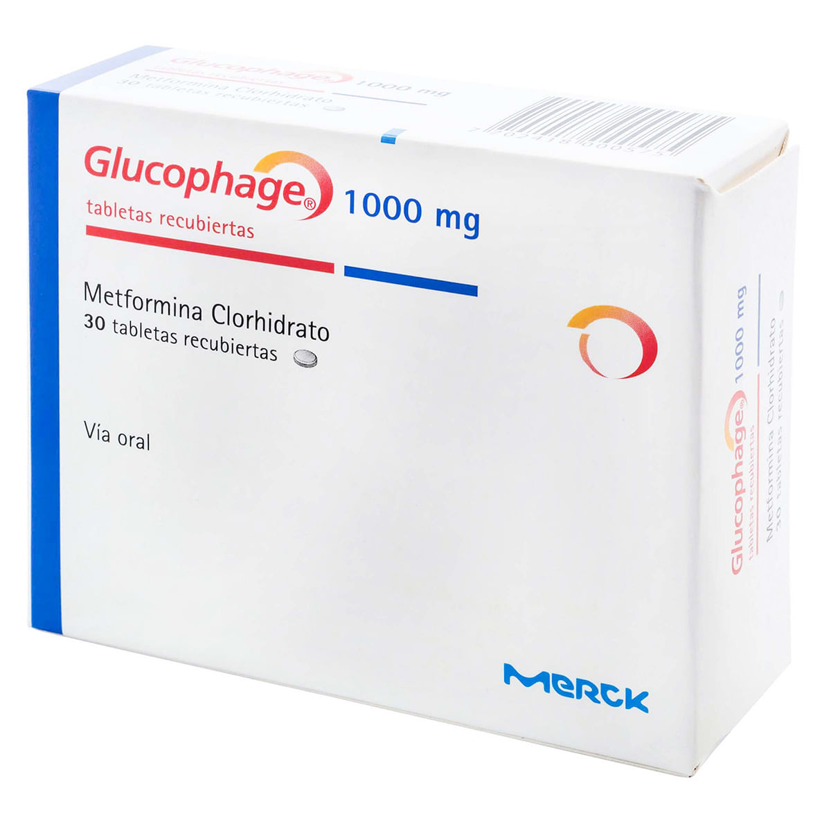Glucophage 1000 mg Merck caja X 30 tabletas recubiertas