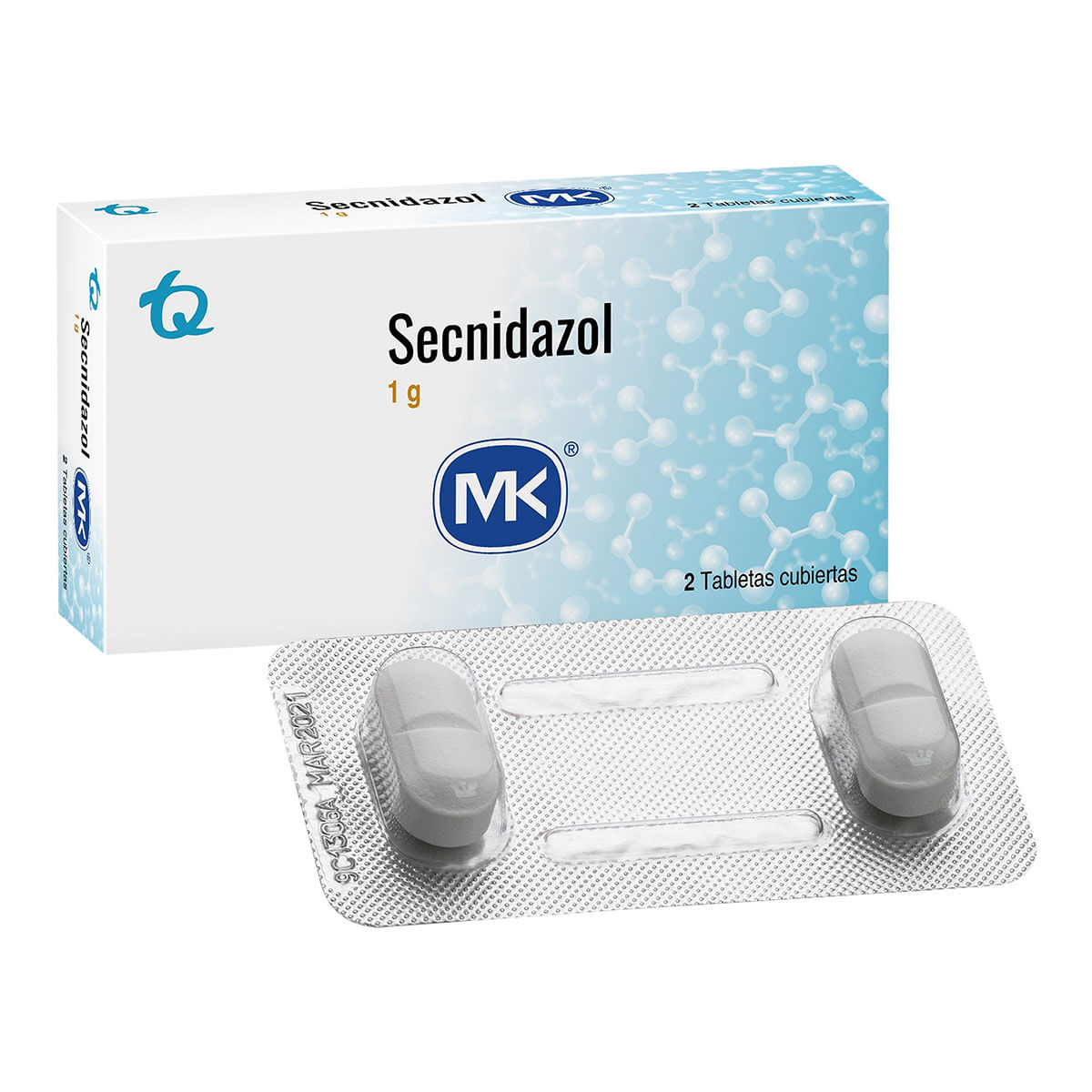 Secnidazol 1g MK caja X 2 tabletas Cubiertas
