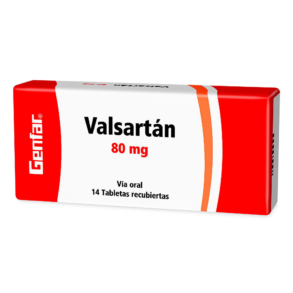 Valsartán 80 mg Genfar caja Genfar caja X 14 tabletas recubiertas