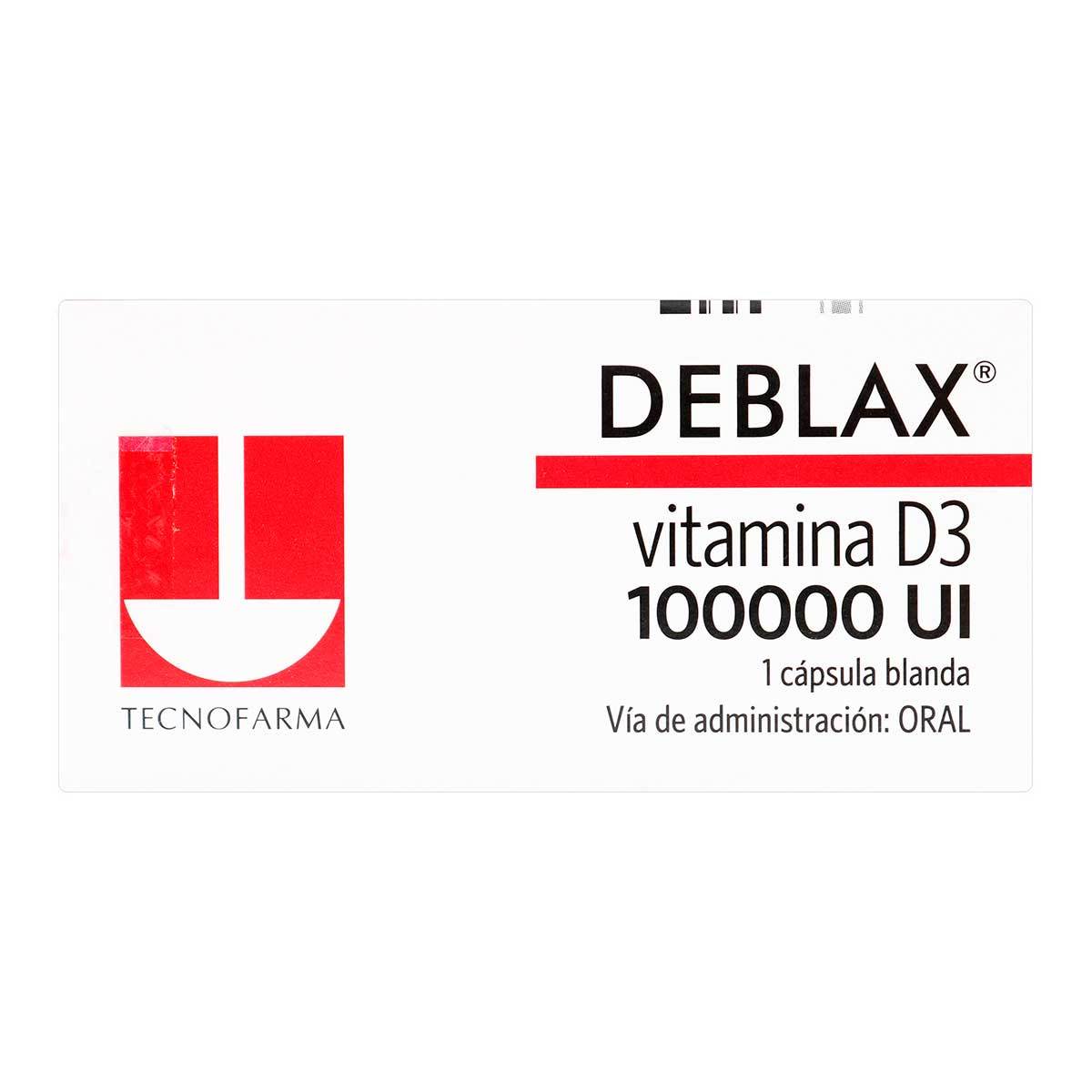 Deblax Vitamina D3 100000 Ui Tecnofarma caja X 1 Cápsula Blanda