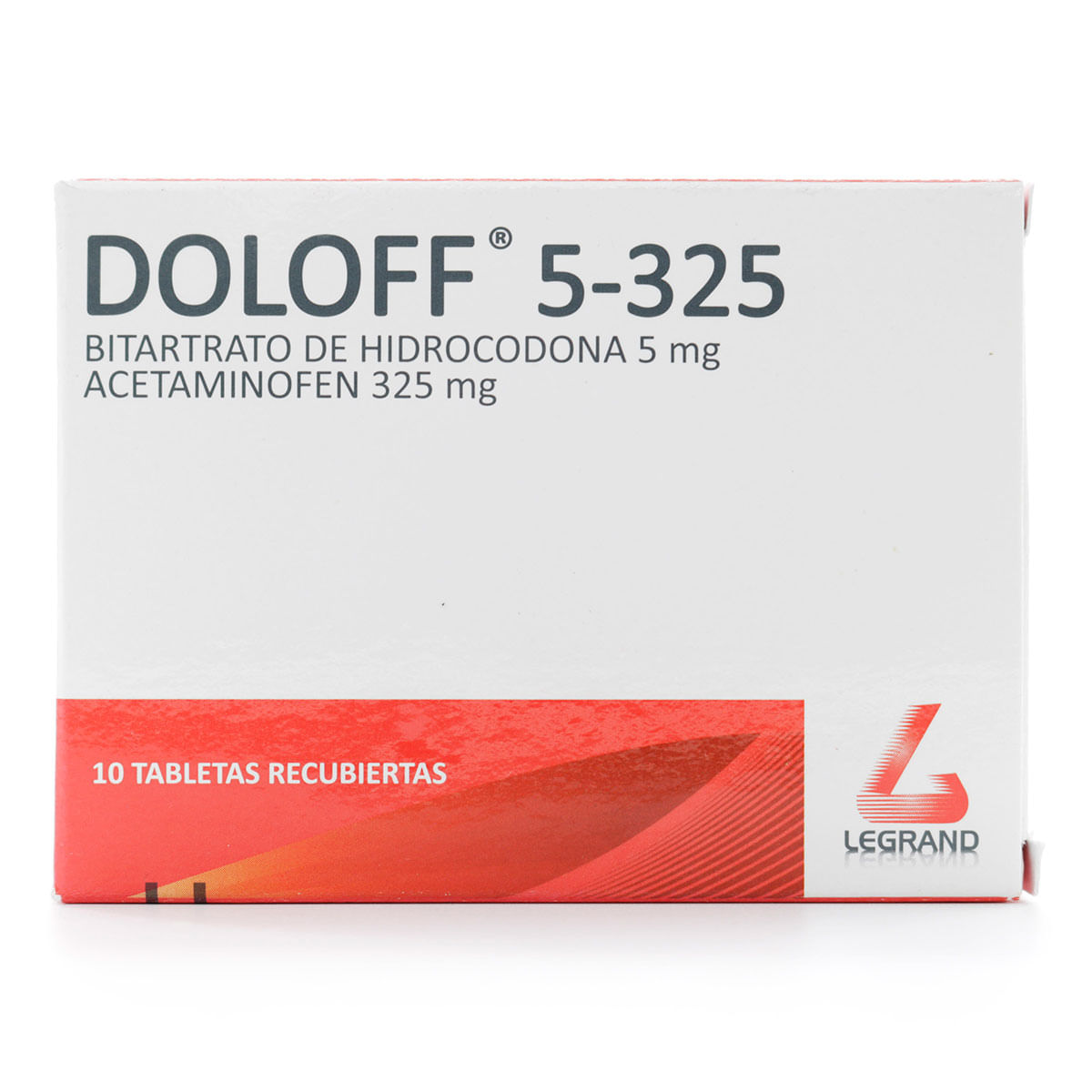 Doloff 5 mg/325 mg Legrand caja X 10 tabletas recubiertas