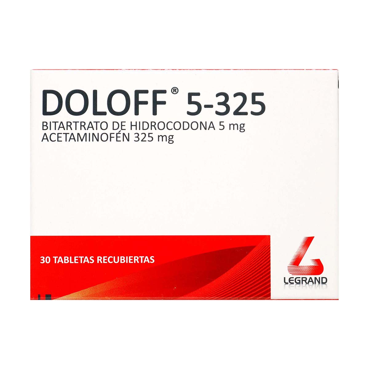 Doloff 5 mg/325 mg Legrand caja X 30 tabletas recubiertas