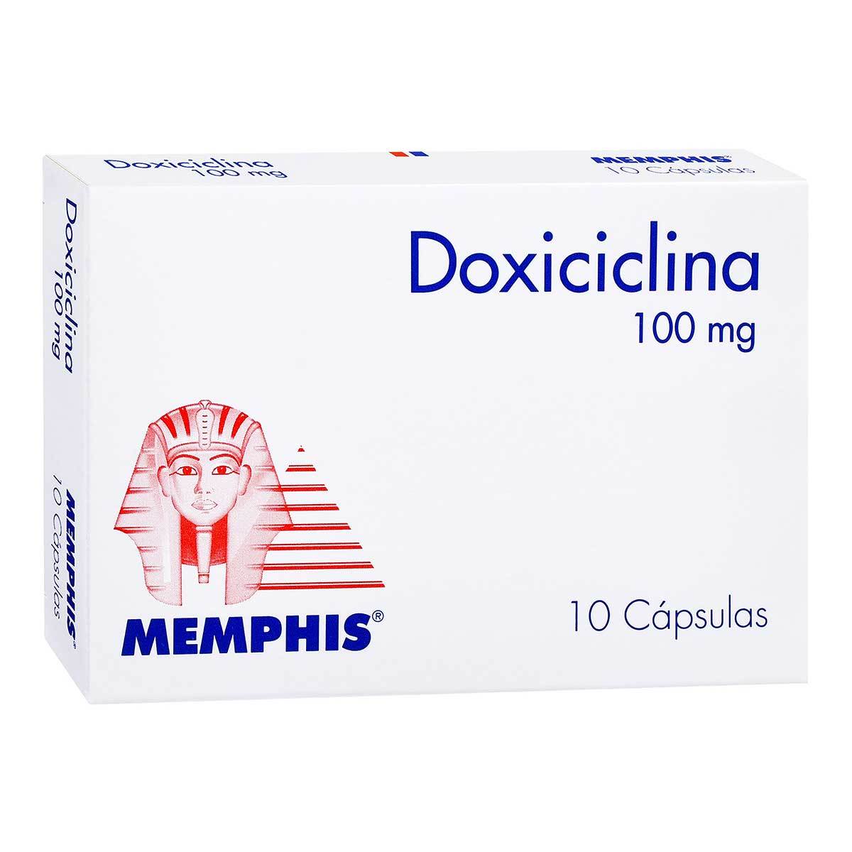 Doxiciclina 100 mg Memphis caja X 10 Cápsulas